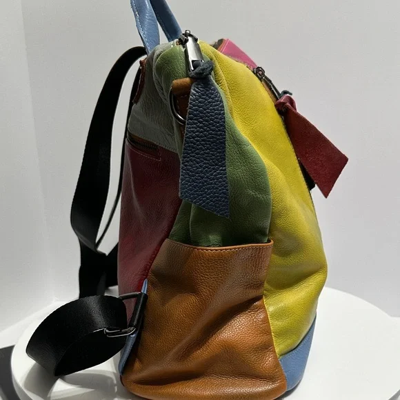 Multicolor Leather Women's Backpack - Picture 5 of 7